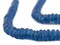 The Bead Chest African Disk Recycled Glass Beads - Full Strand of Eco-Friendly Ghanaian Rondelle Beads (Blue)